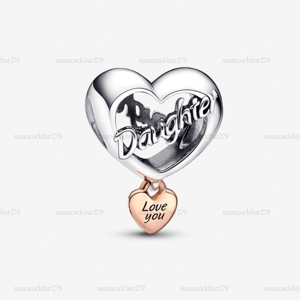 Pandora Love You Daughter Heart Charm|Pendant|Two-tone